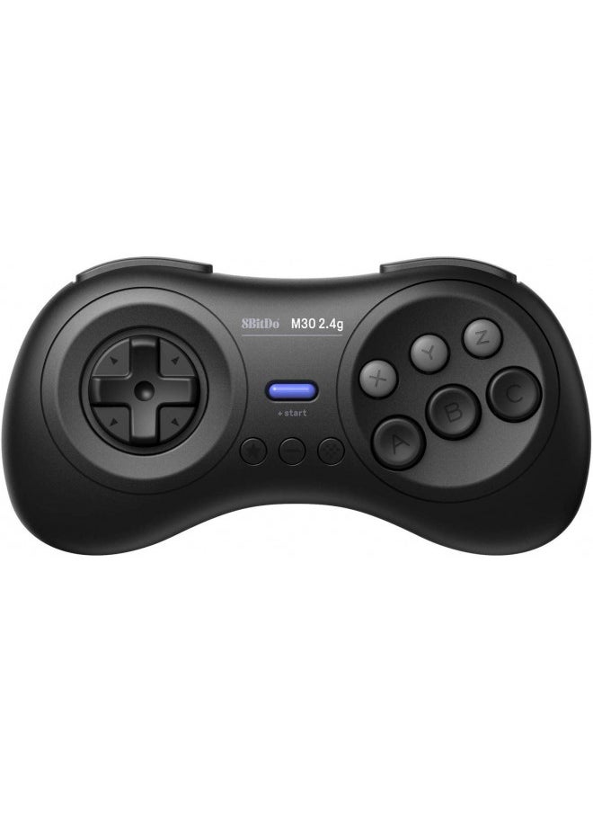 8Bitdo M30 2.4G Wireless Gamepad for the Original Sega Genesis and Sega Mega Drive - Sega Genesis,Black