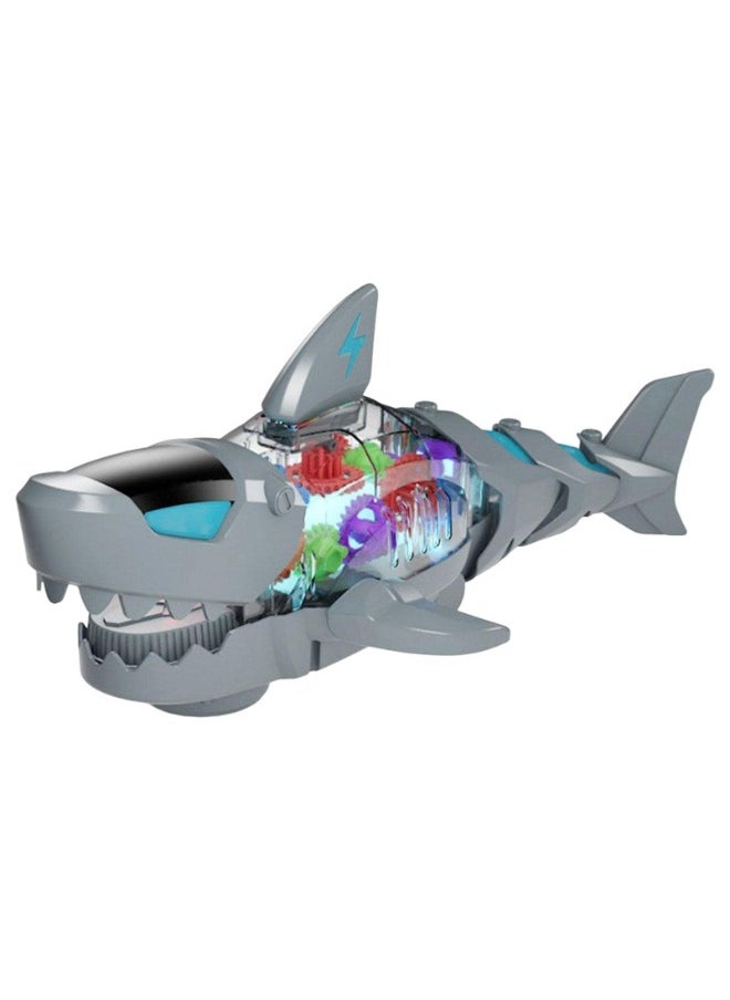 Electric Shark Toy – Moving Mouth, Colorful Lights, and Sound of Waves | Sea Animal Gear Toy for Toddlers with Clear Gearing Effect