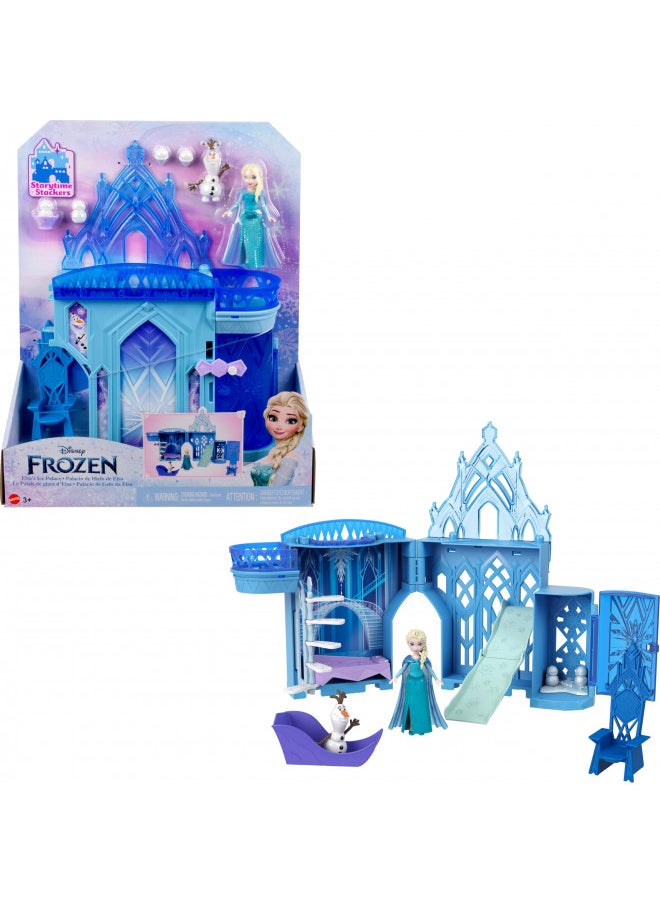 Mattel Disney Frozen Toys, Elsa Ice Palace Storytime Stackers, Castle Doll House Playset with Small Doll & 8 Accessories