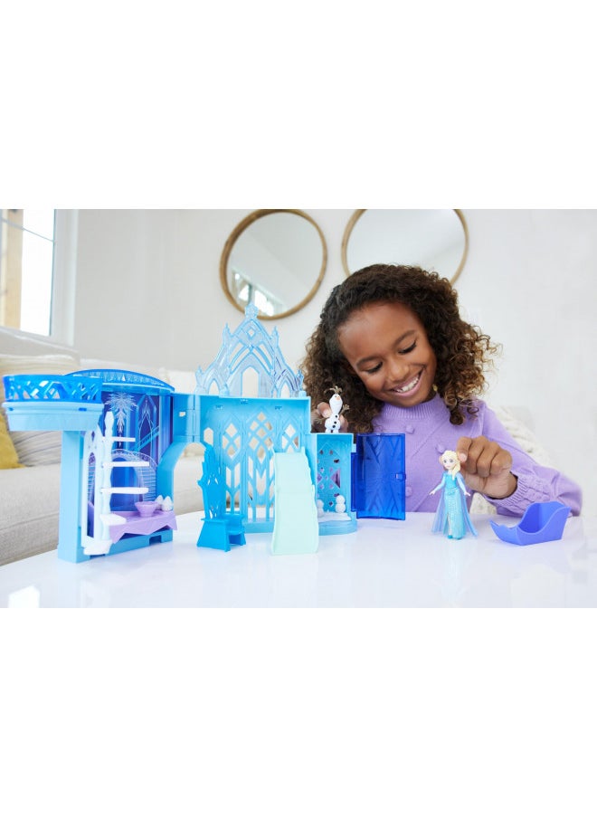 Mattel Disney Frozen Toys, Elsa Ice Palace Storytime Stackers, Castle Doll House Playset with Small Doll & 8 Accessories