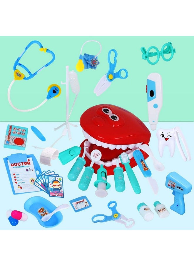 Toy Doctor Kit For Kids ,38 Pieces Pretend Play Doctor Set With Stethoscope, Medical Kit Role Play Dress Up Educational Doctors Toys Gifts For Toddler Boys Girls Ages 3 4 5 6 7