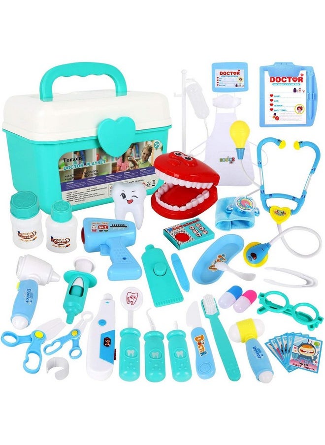 Toy Doctor Kit For Kids ,38 Pieces Pretend Play Doctor Set With Stethoscope, Medical Kit Role Play Dress Up Educational Doctors Toys Gifts For Toddler Boys Girls Ages 3 4 5 6 7