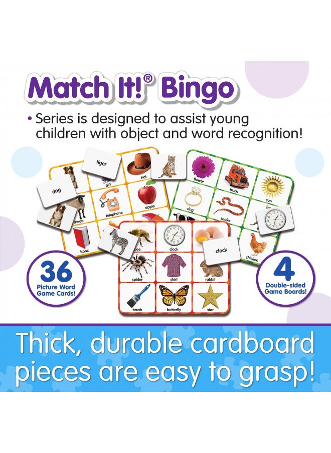 The Learning Journey: Match It! Bingo - Picture Word - Reading Game for Preschool and Kindergarten 36 Picture Word Cards, 9.5