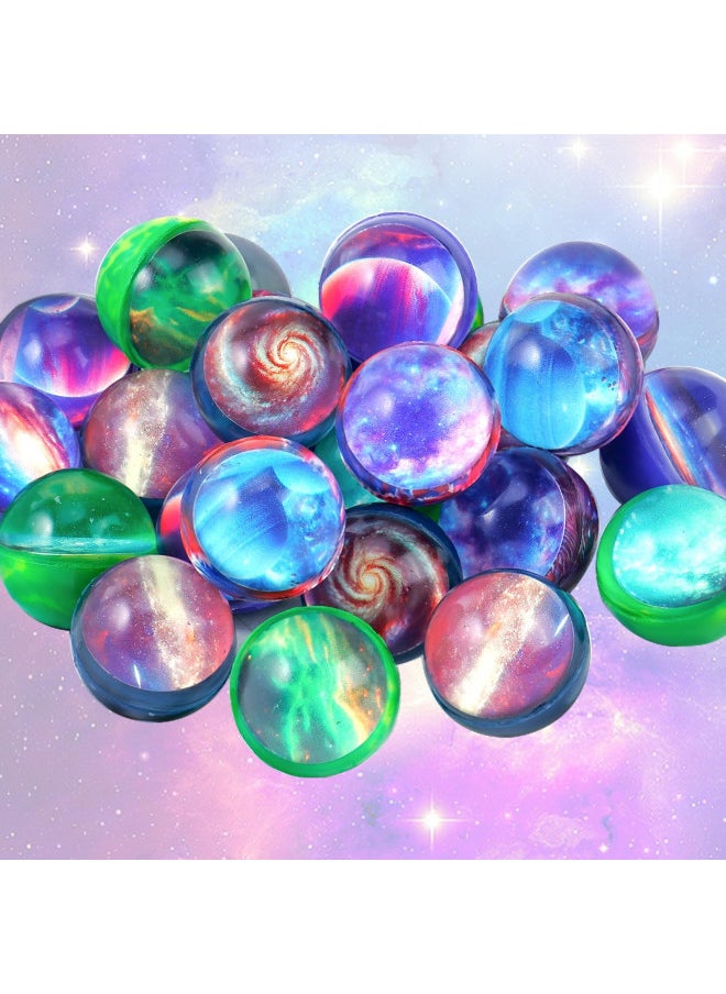 Pllieay 24PCS Galaxy Bouncy Balls, Space Bouncy Balls Bulk 32mm Space Theme Bouncy Balls for Kids Party Favors, Christmas Gift Bag Filling