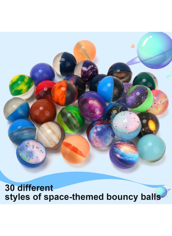 Pllieay 30PCS Galaxy Bouncy Balls, 32mmSpace Bouncy Balls Bulk, Space Party Favors Rubber Balls for Kids Party Favors, Space Toys for Kids, Christmas Gift Bag Filling(30 style)