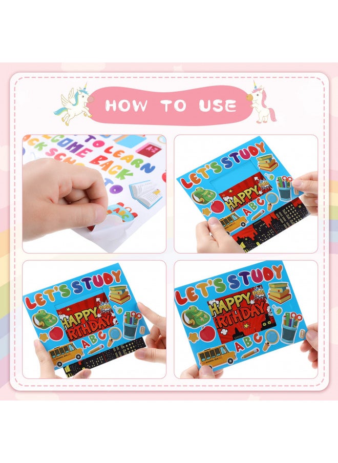 24 Pcs Welcome Back to School Picture Frame Kindergarten DIY Craft Picture Frame School Photo Frame Craft Kits for Kids Preschool Party Decoration Arts Craft Elementary Classroom Game Activities