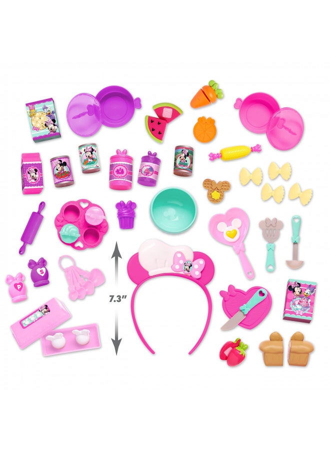 Disney Junior Minnie Mouse Bow-Tique Bowtastic Kitchen Accessory Set, Over Fifty Piece Play Food and Utensils, Frustration Free Packaging, Kids Toys for Ages 3 Up by Just Play