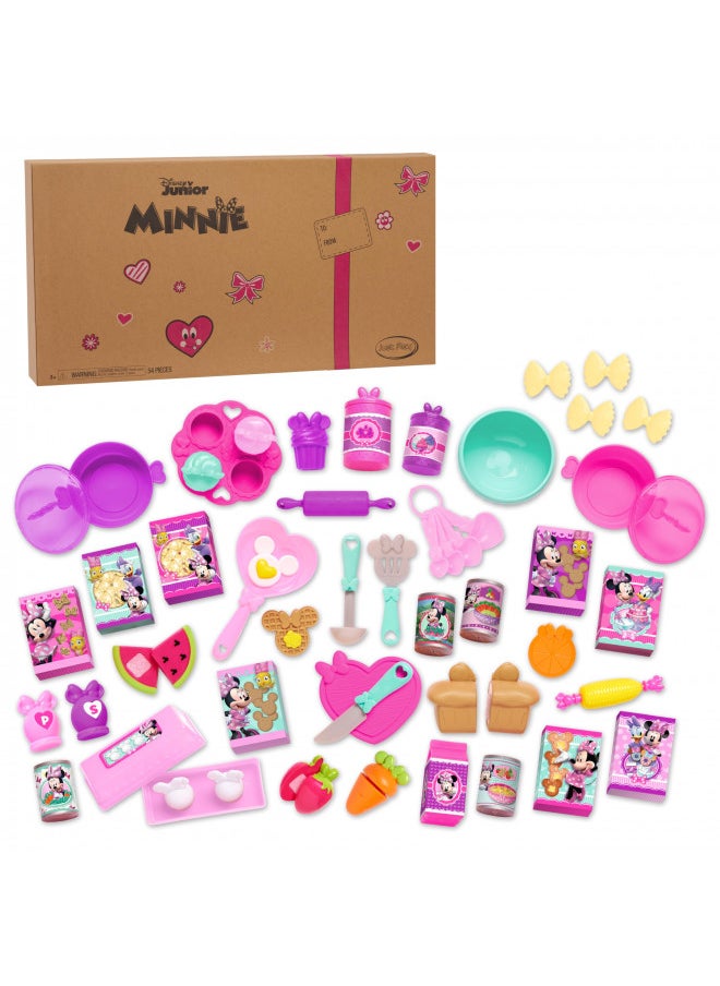 Disney Junior Minnie Mouse Bow-Tique Bowtastic Kitchen Accessory Set, Over Fifty Piece Play Food and Utensils, Frustration Free Packaging, Kids Toys for Ages 3 Up by Just Play