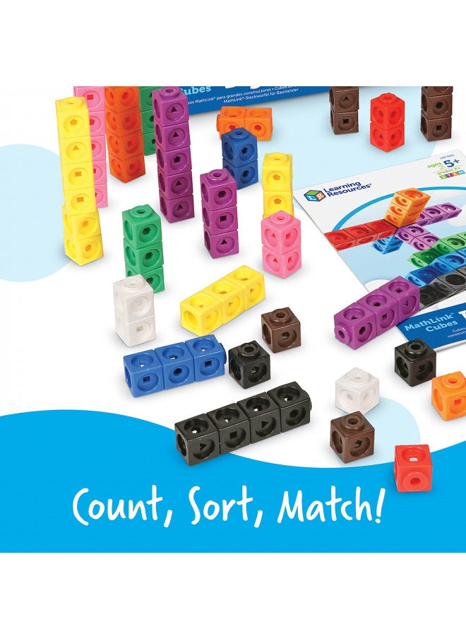 Learning Resources MathLink Cubes Big Builders - Set of 200 Cubes, Ages 5+ Develops Early Math Skills, STEM Toys, Math Games for Kids, Math Cubes for Kids, Math Cubes Manipulatives