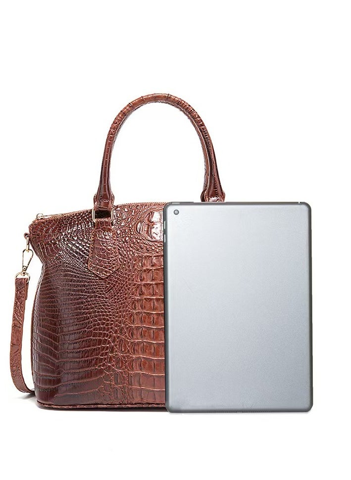 Women Satchel Handbags Top-Handle Bags fuax Leather Embossed Crocodile pattern shoulder bag