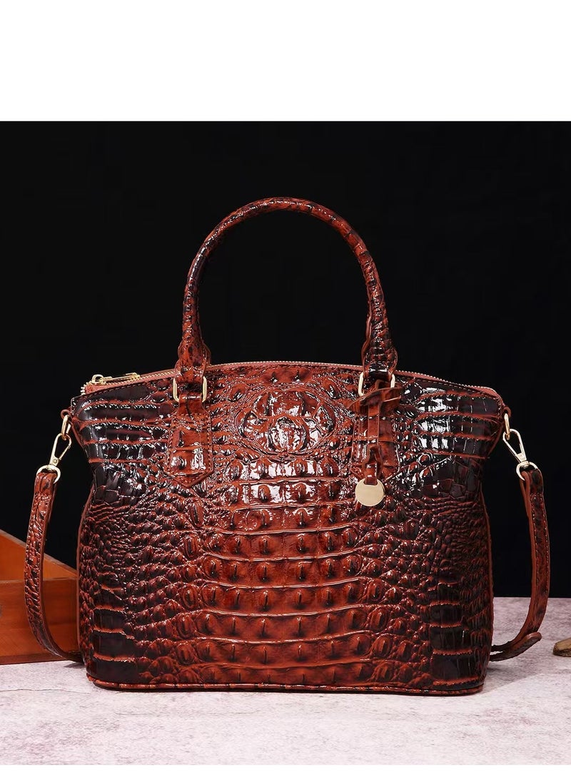 Women Satchel Handbags Top-Handle Bags fuax Leather Embossed Crocodile pattern shoulder bag