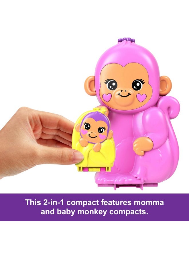 Dolls & Playset With Pets & 13 Accessories, 2-In-1 Momma Monkey & Baby Wearable Purse & Animal Toy