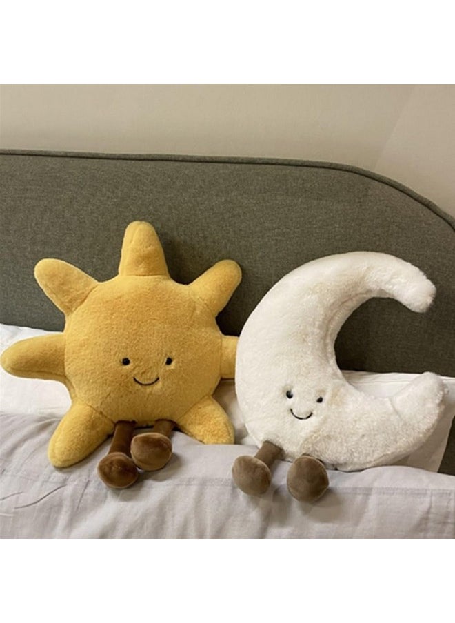 Amuseable Sun Moon Plush Toy,Soft Sun Plush Stuffed Toy, Bedside Sofa Pillows, Used For Home Decoration As Birthday Gifts For Children And Girls (Moon)