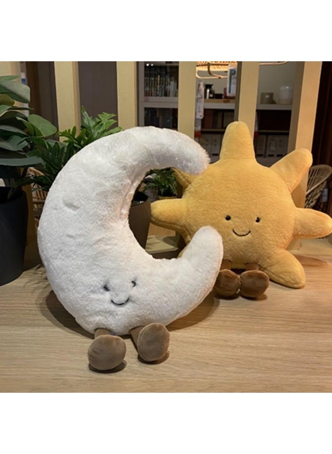 Amuseable Sun Moon Plush Toy,Soft Sun Plush Stuffed Toy, Bedside Sofa Pillows, Used For Home Decoration As Birthday Gifts For Children And Girls (Moon)