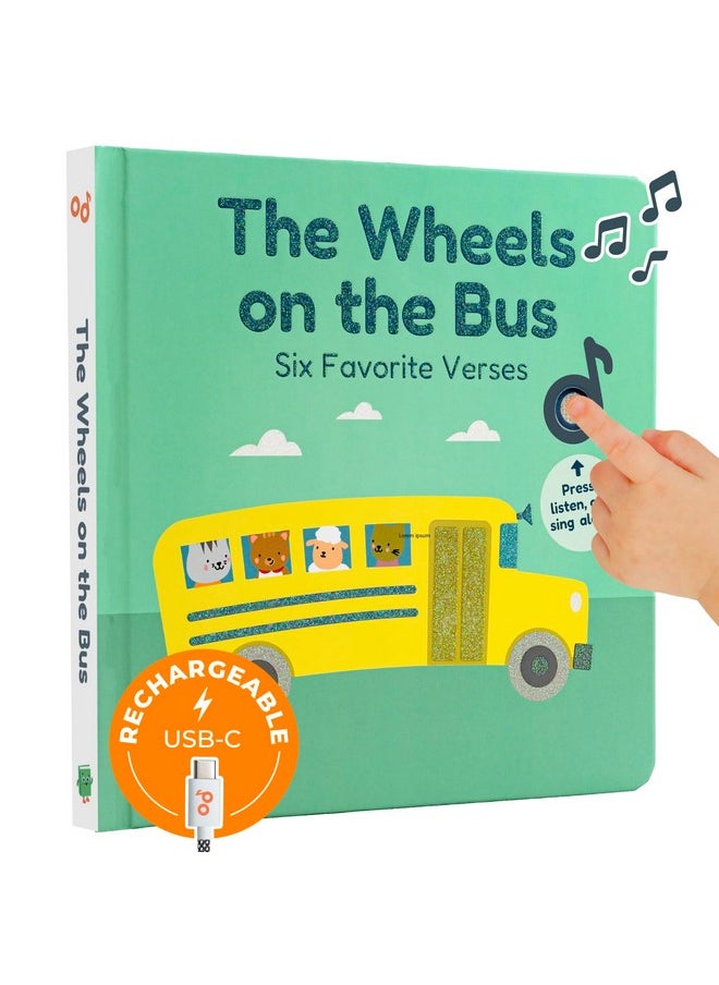 Calis Books The Wheels On The Bus Book | New Rechargeable Musical Book, No More Batteries | Books For 1 Year Old | Wheels On The Bus Toy | Musical Book For Toddlers 1-3 | Musical Toy For Toddlers