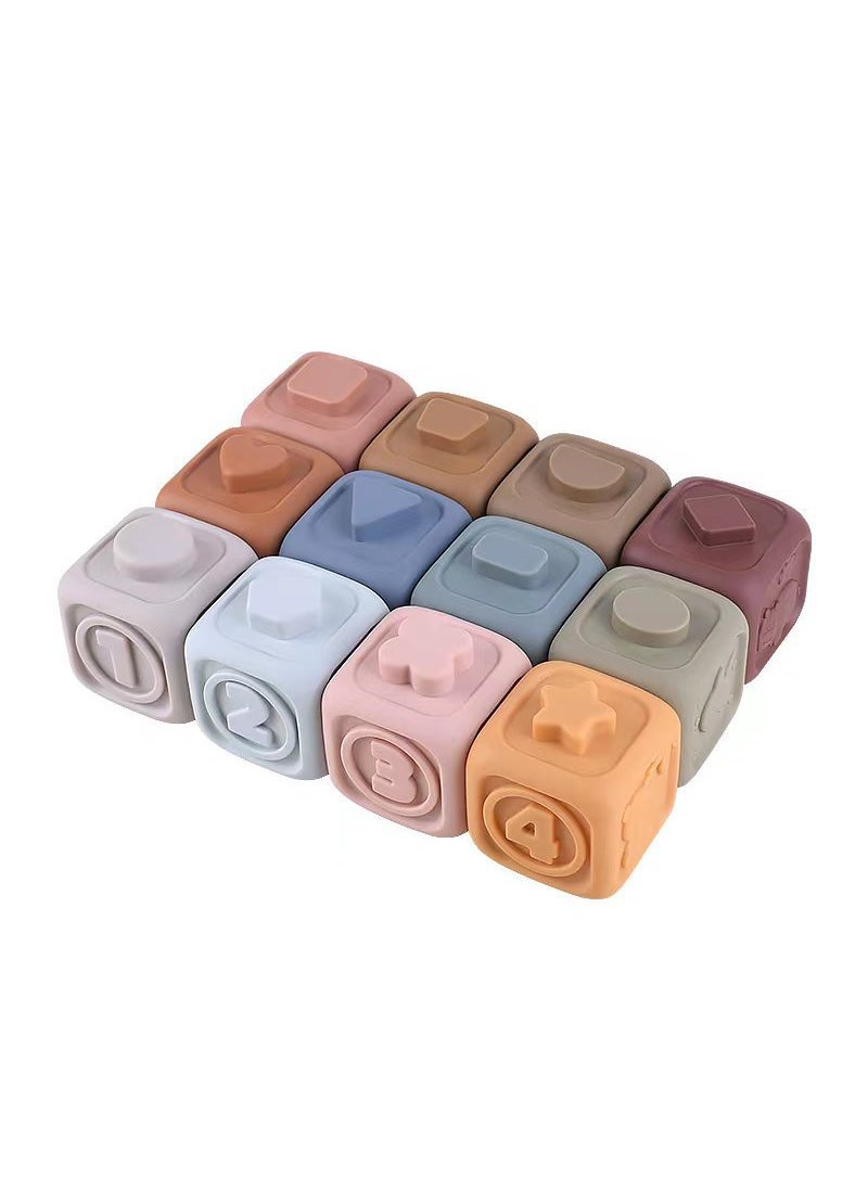 1 x 5 pcs Educational Koala Stack Ring Teether Toy 12 cognitive four squares