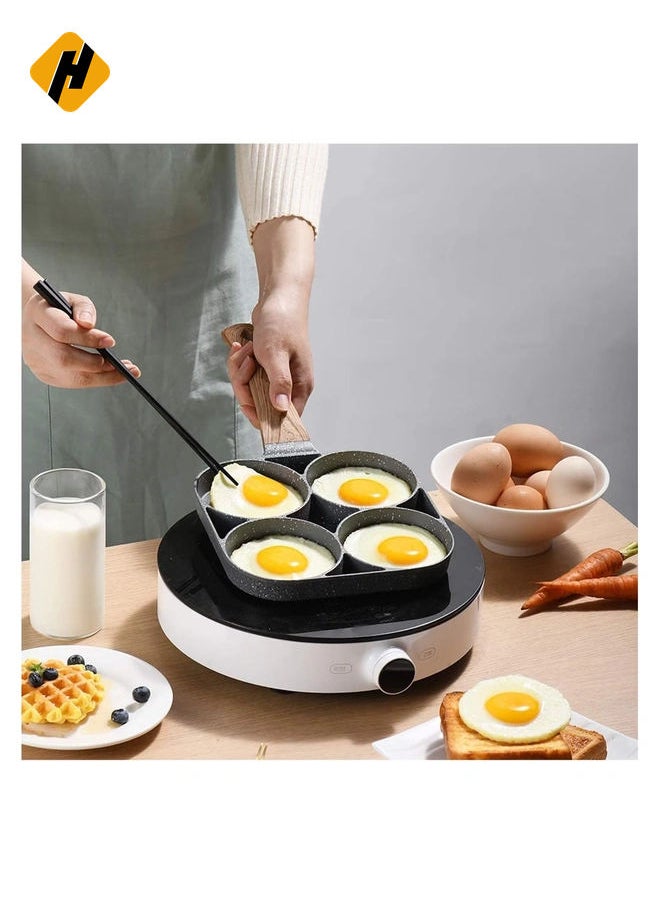 Egg Cooker Frying Pan, 4-Cups Non-Stick Cookware aluminium Alloy Fried Egg cooker Pancake omelette pan egg Poacher