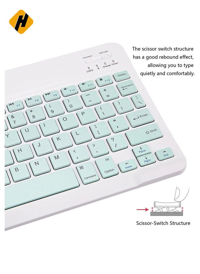 Ultra-Slim Bluetooth Keyboard and Mouse Combo Rechargeable Portable Wireless Keyboard Mouse Set for Apple iPad iPhone iOS 13 and Above Samsung Tablet Phone Smartphone Android Windows