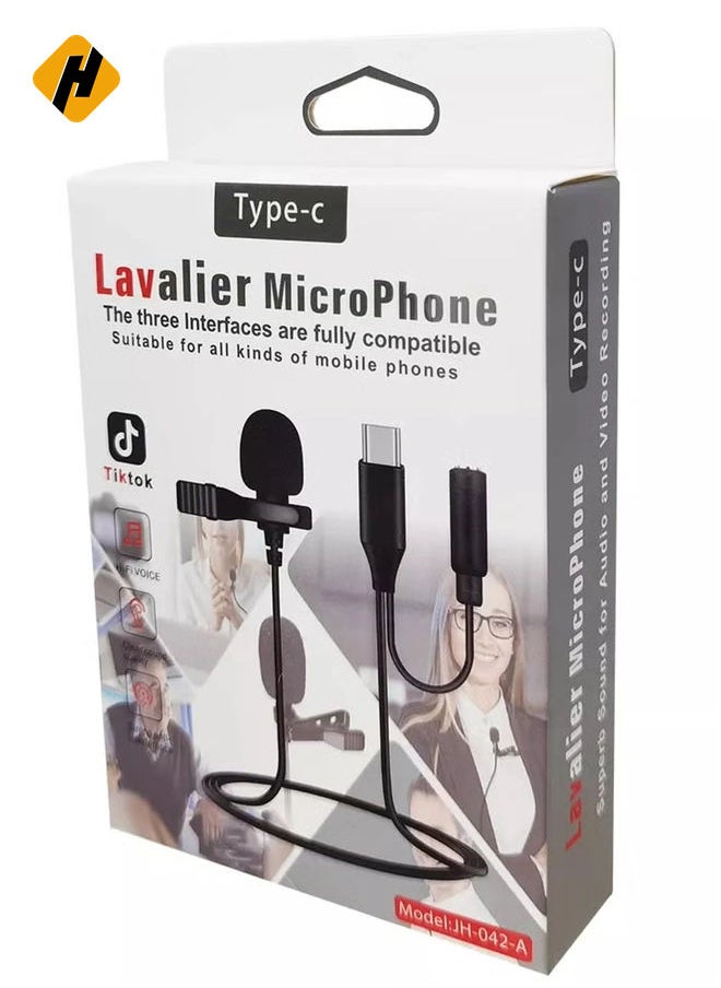 JH-042 1.5M USB Type C LAVALIER Microphone Mobile Phone  Recording Monitor Microphone Type-C Mic Only for Android Phone JH-042 1.5M USB Type C LAVALIER Microphone Mobile Phone  Recording Monitor Micr