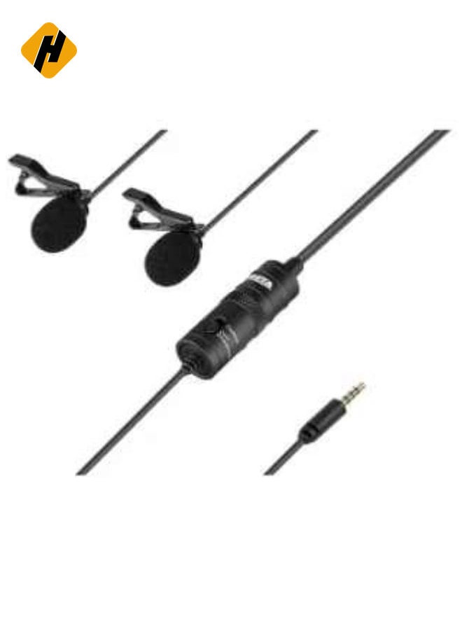 M1DM Dual Lavalier Microphone Black