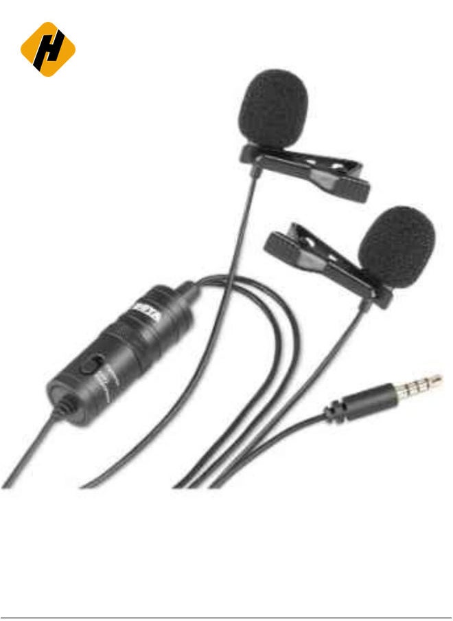 M1DM Dual Lavalier Microphone Black