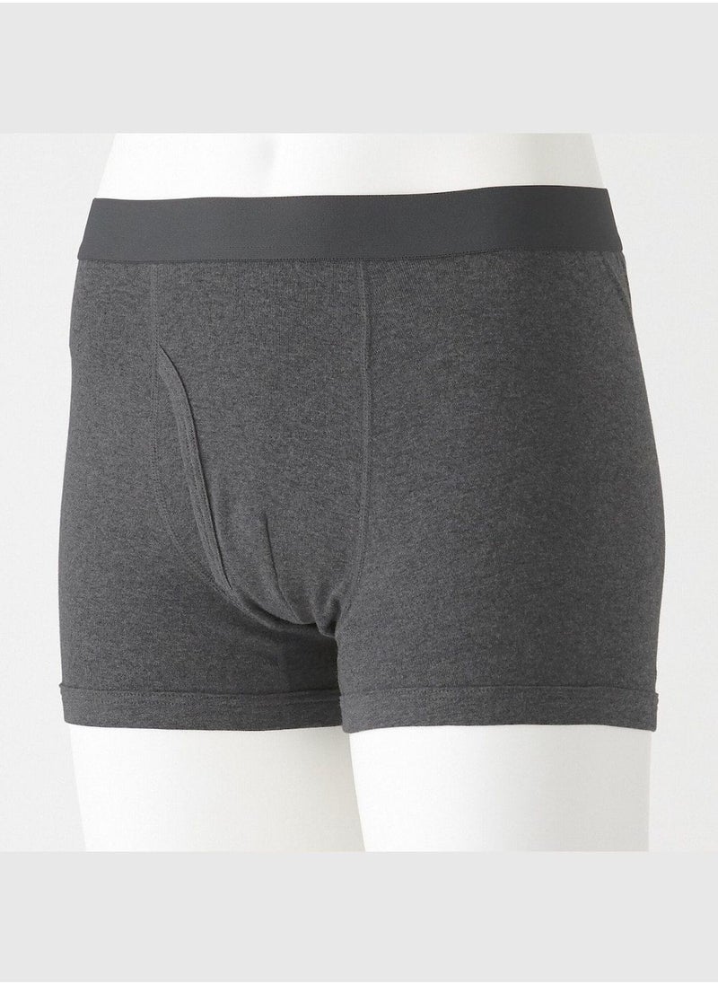 Indian Cotton Ribbed Front Open Boxer Briefs