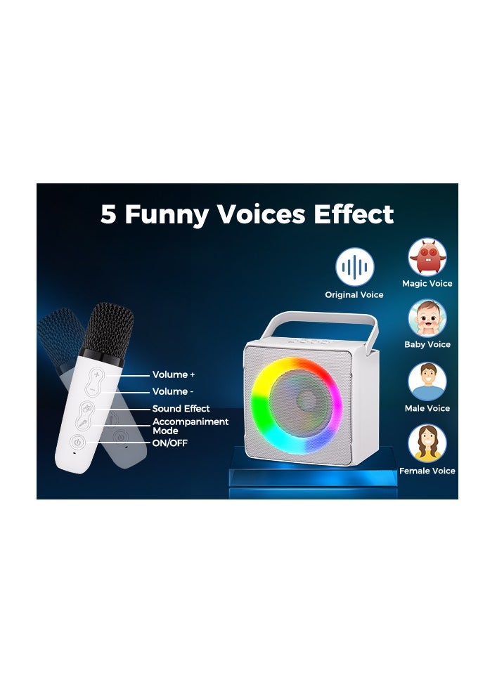 SD-508 New Mini Karaoke RGB Speaker with Dual Microphone