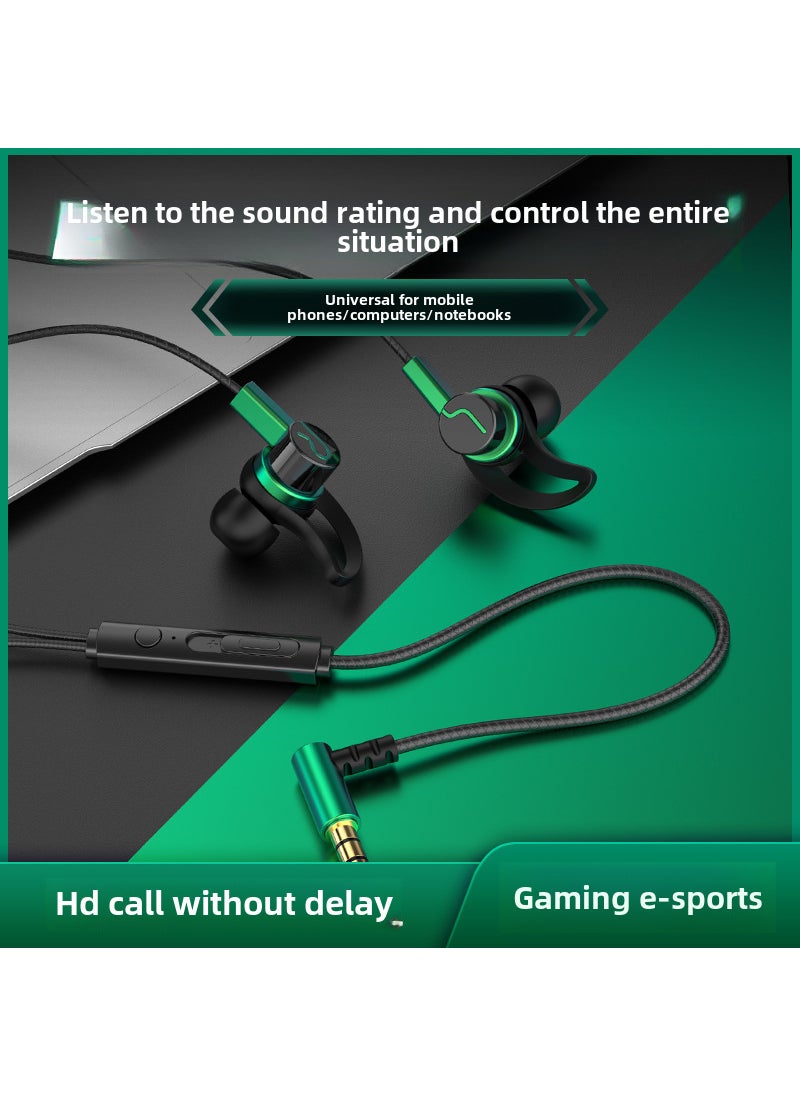 1 x 5 pcs VPB In-Ear Wired Earphones with Mic for Gaming Green 3.5mm