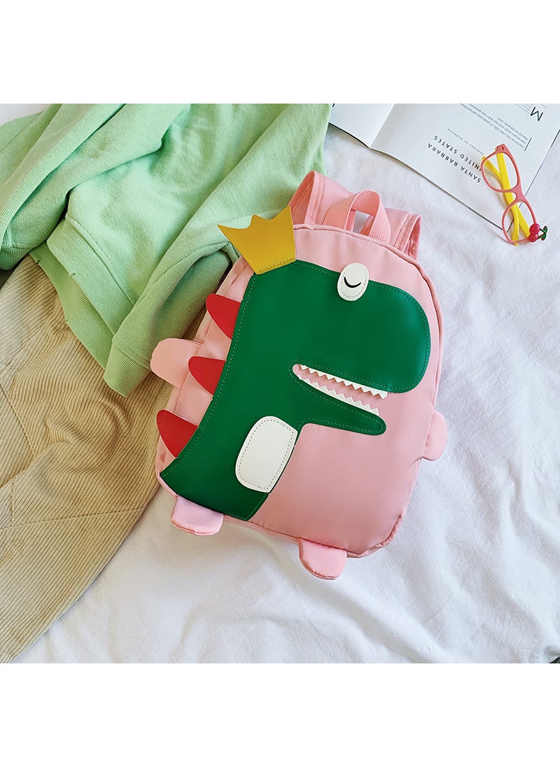 New Kids Dinosaur Backpack Cartoon Student Bag Large Pink