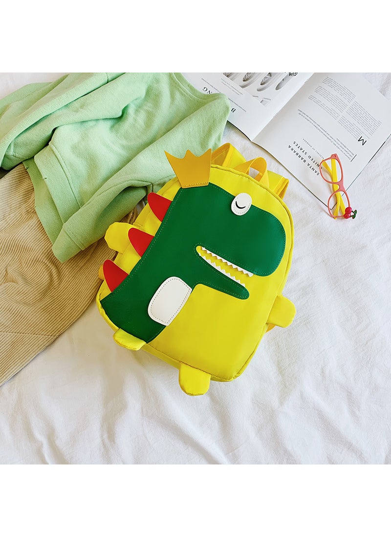 New Kids Dinosaur Backpack Cartoon Student Bag Large yellow