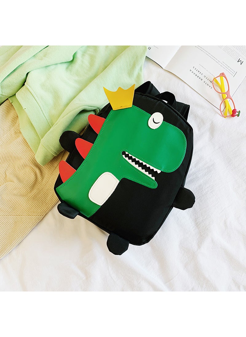 New Kids Dinosaur Backpack Cartoon Student Bag Large Black