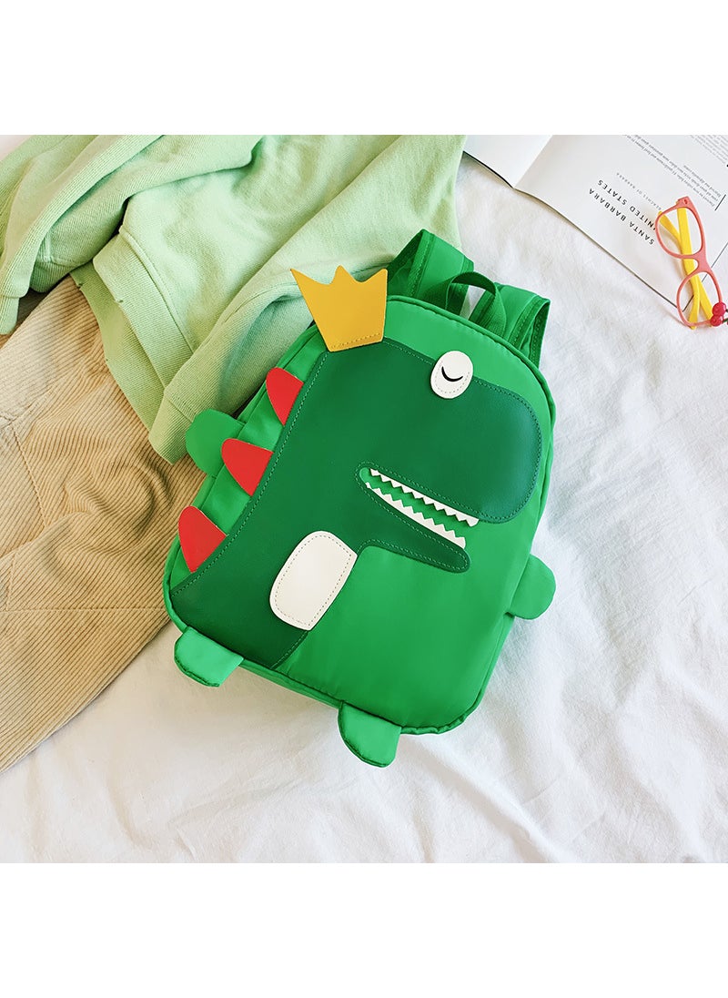 New Kids Dinosaur Backpack Cartoon Student Bag Large green