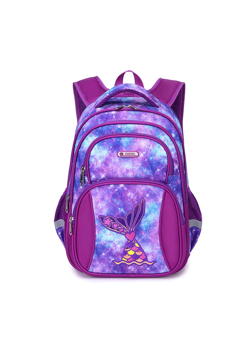 2024 Kids Space Backpack for Grades 3-6 Purple Mermaid