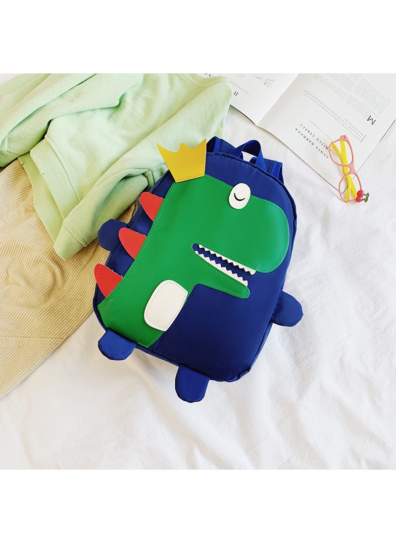 New Kids Dinosaur Backpack Cartoon Student Bag Large blue