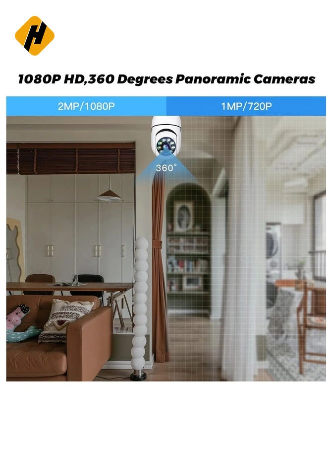 Wireless Security Camera Indoor, 360° Panoramic Camera, Full HD 1080P Home Camera, 5GHz WiFi Camera, Dome Surveillance Cameras for Home, Baby, Pet Monitor