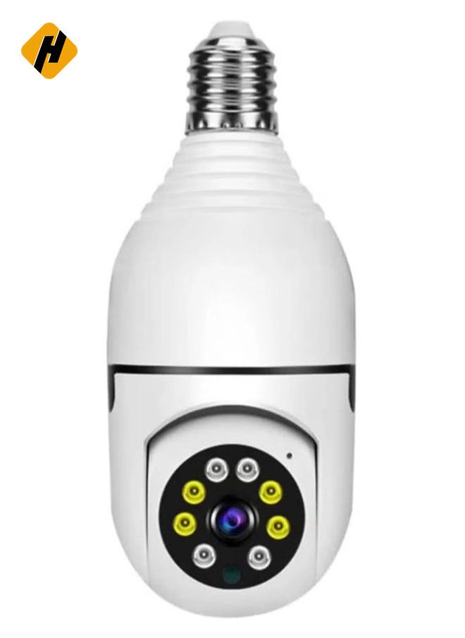 1080P Wireless Tovnet Wifi Pan/Tilt Light Bulb Security Camera, 360 Degrees 3.0MP Cam Home Surveillance CCTV Panoramic IP Camera, with Night Vision, Two Way Audio, Smart Motion Detection