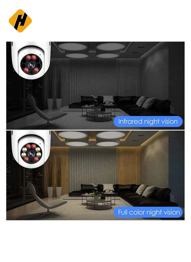 Pan Tilt Security Light Camera V380 130W dpi Smart Wireless WIFI Full Color Bulb Camera 2.4Ghz 360 Degree E27 Panoramic IP Camer