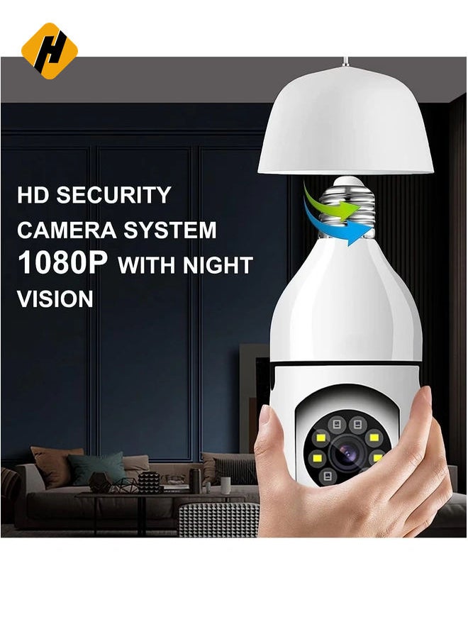 360 Degree Security Cameras Wireless Outdoor, 2.4GHz & 5G WiFi Light Bulb Camera, 1080p Wireless Cameras for Home Security, Indoor Security Camera System, Motion Detection