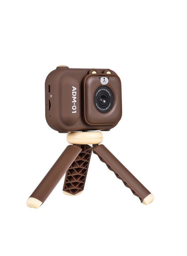 1 x 5 pcs S11 Handheld HD Dual Lens Kids Camera with Case Brown (32g Memory Card + card reader)