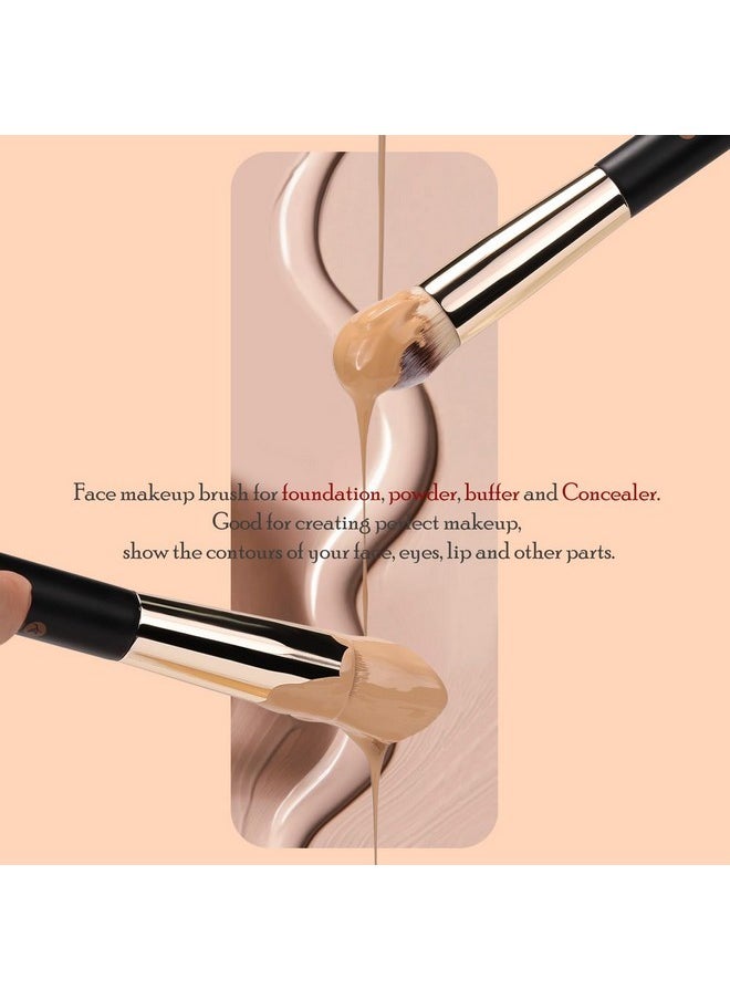 Concealer Brush, Round Top Kabuki Brush Under Eye Nose Contour Makeup Brush For Concealing Blending Setting Buffing Powder Liquid Cream Cosmetic Foundation Brush