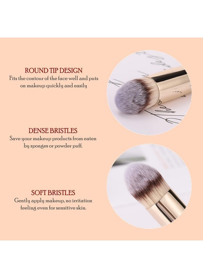 Concealer Brush, Round Top Kabuki Brush Under Eye Nose Contour Makeup Brush For Concealing Blending Setting Buffing Powder Liquid Cream Cosmetic Foundation Brush