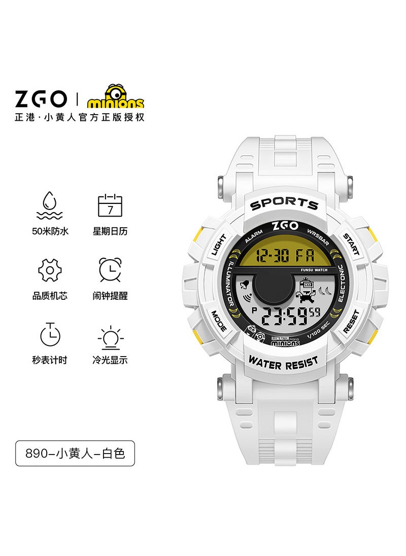 2024 Minion Kids Watch Cool Waterproof Sport 890 white