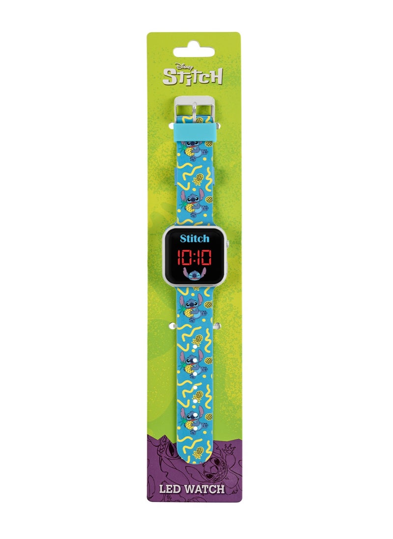 Disney Lilo and Stitch Character Print Strap LED Girls Watch - LAS4038ARG