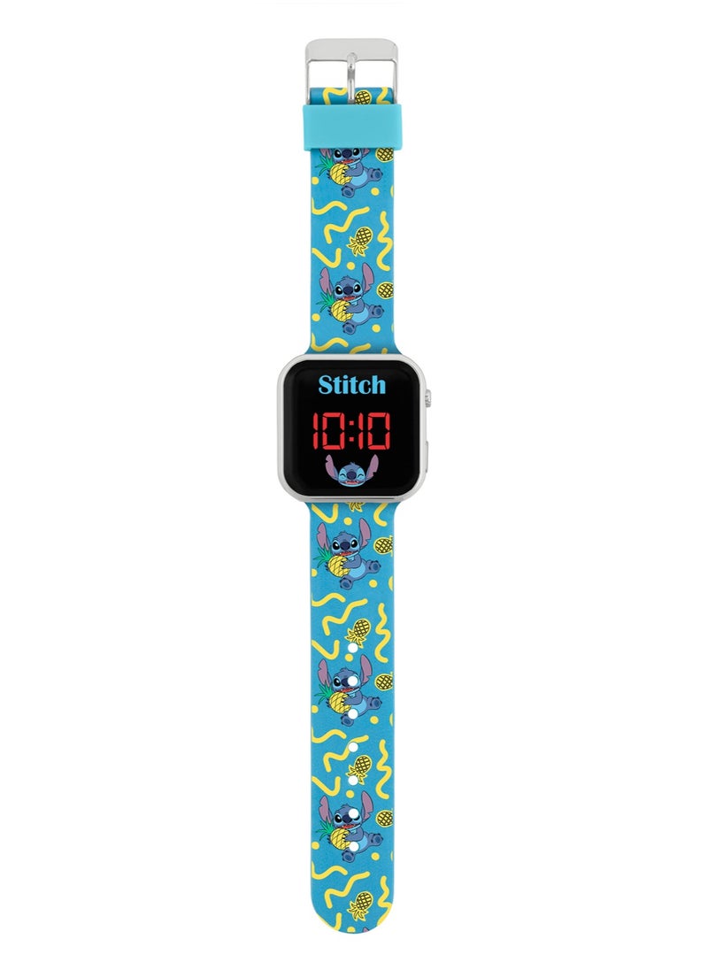 Disney Lilo and Stitch Character Print Strap LED Girls Watch - LAS4038ARG