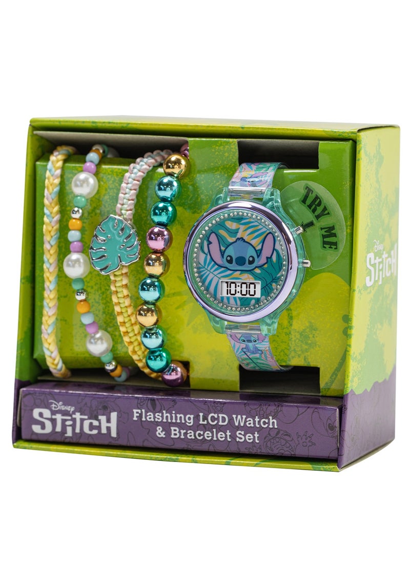 Disney Lilo and Stitch Digital Watch and Bracelet Set - LAS40001ARG