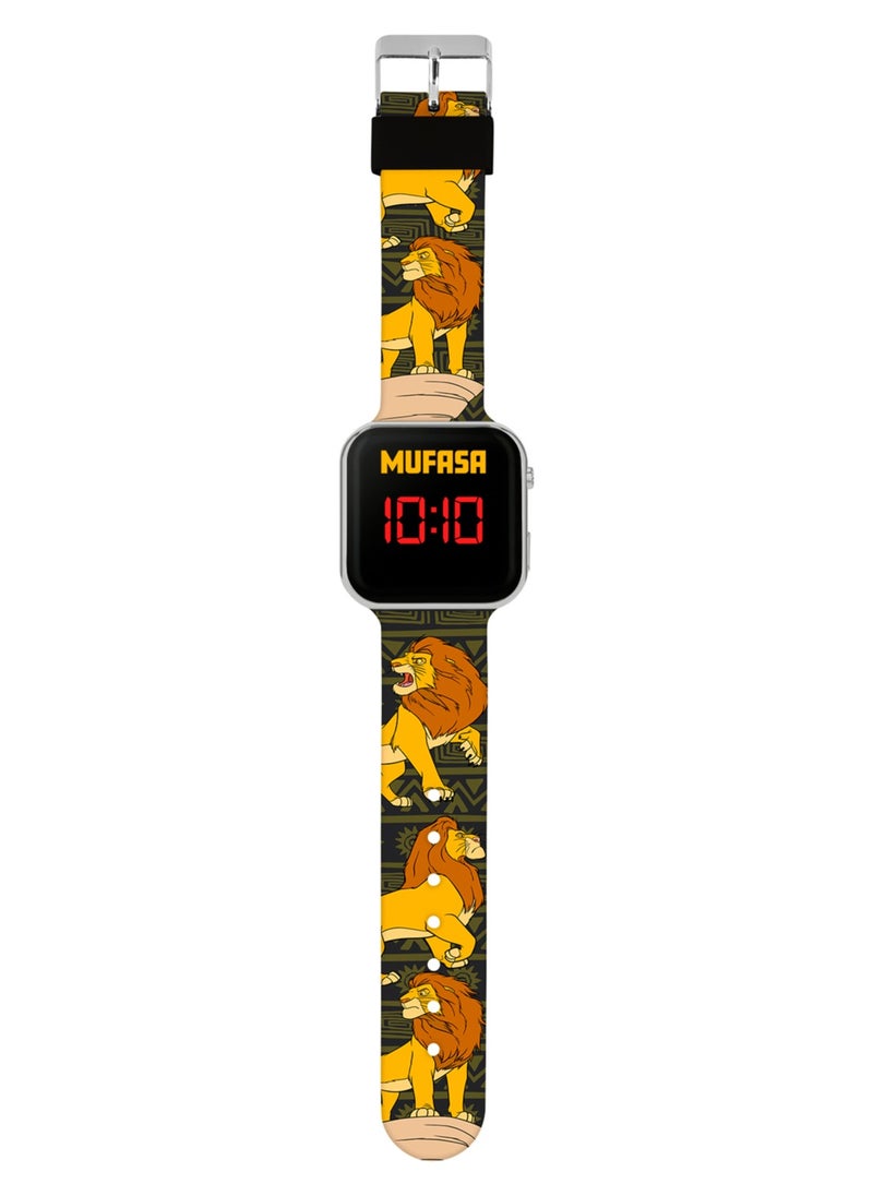 Disney Lion King Mufasa Black Strap LED Watch - LKG4010