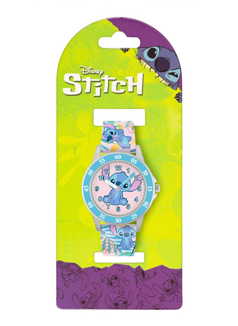 Disney Lilo and Stitch Blue Printed Time Teacher Strap Watch - LAS9011ARG