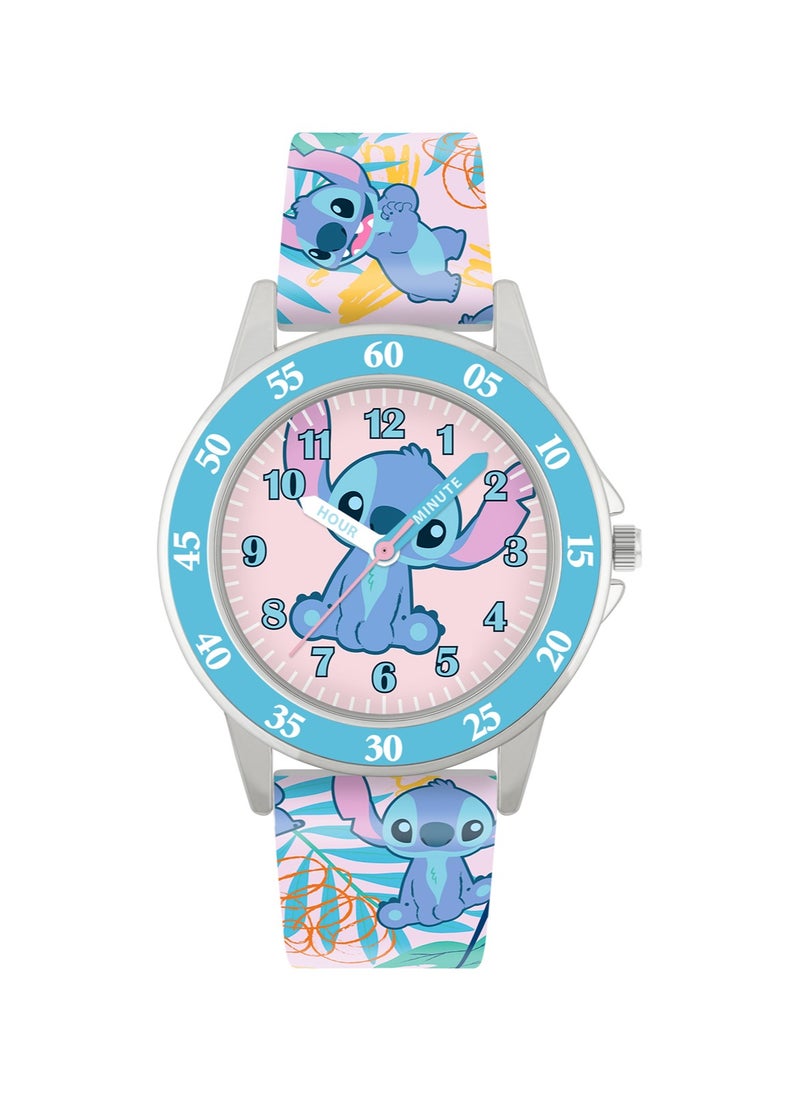 Disney Lilo and Stitch Blue Printed Time Teacher Strap Watch - LAS9011ARG