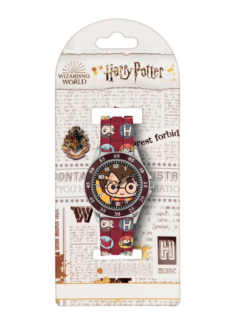 Warner Brothers Harry Potter Brown Printed Time Teacher Strap Watch - HP9049