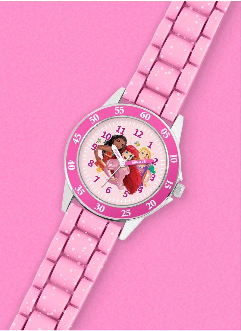 Disney Princess Pink Time Teacher Analogue Watch - PN4660